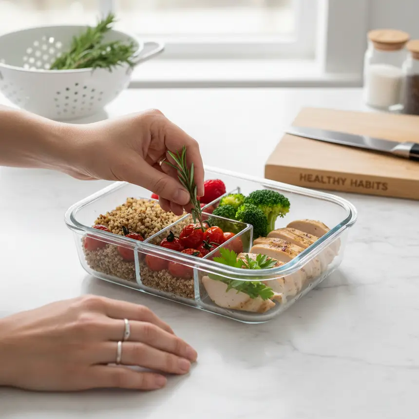 Meal prepping, healthy routine, independent living management