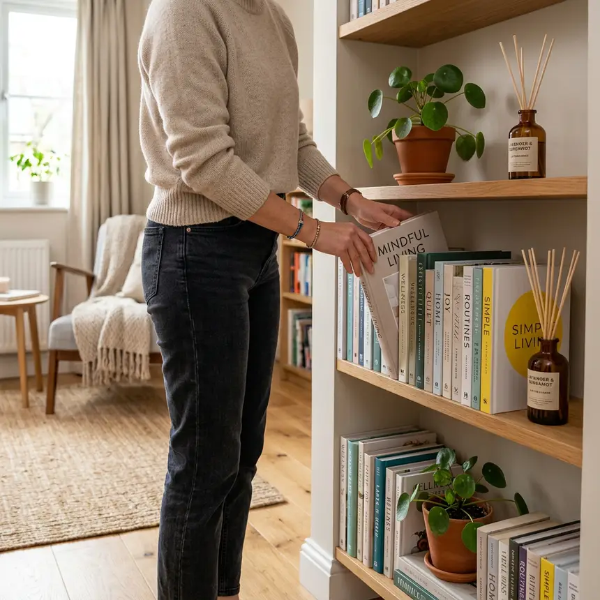 organizing shelf, daily routine, tidiness habits