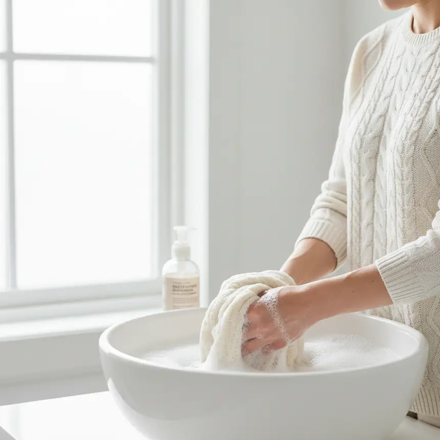 Hand washing a sweater