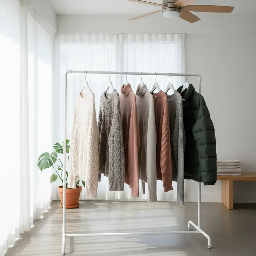 Clothes air drying indoors