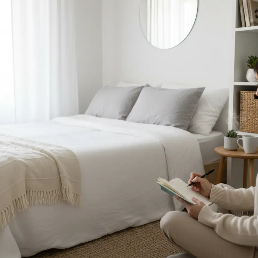 Organized bedroom space