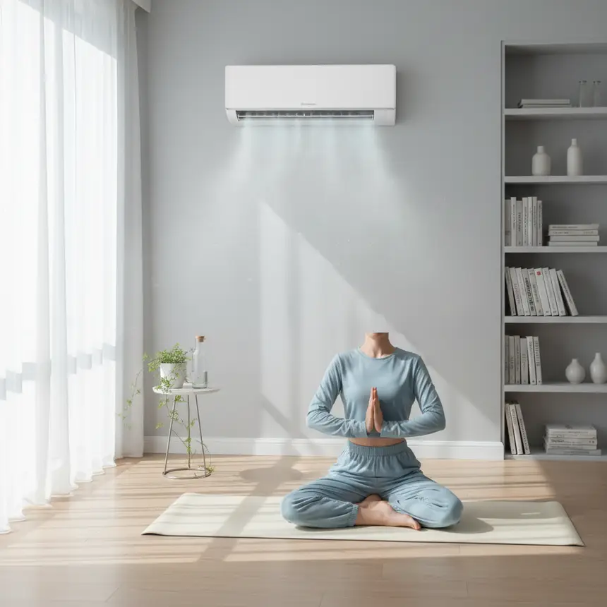 Organized room with clean AC