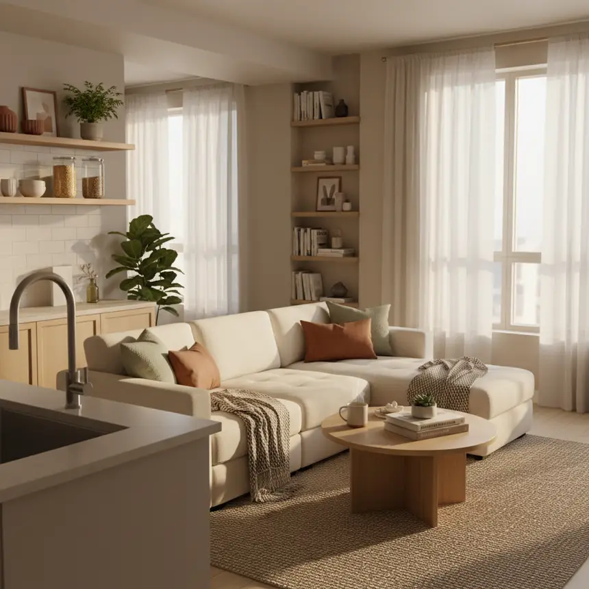Clean cozy modern apartment