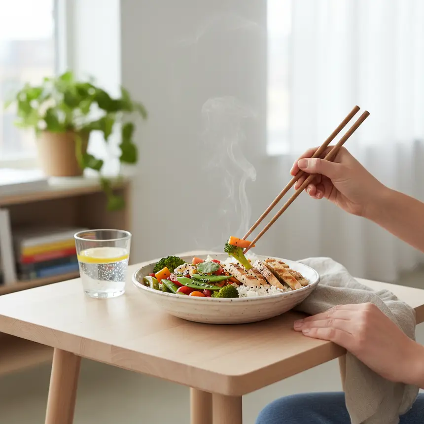 Simple home-cooked meal table