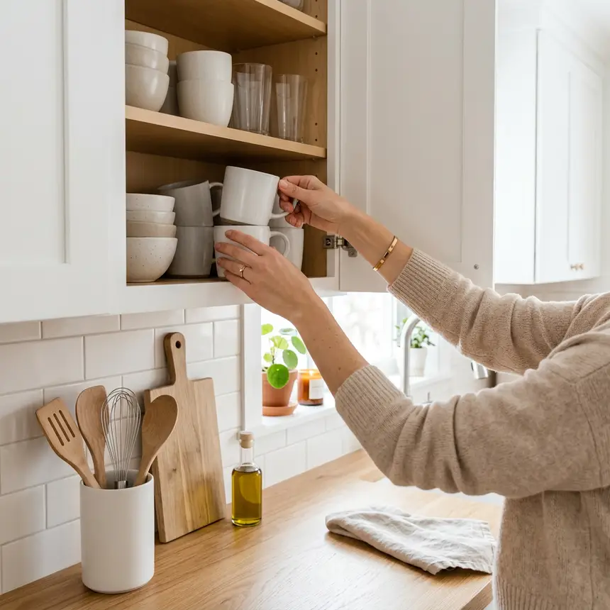 clean organized kitchen counter