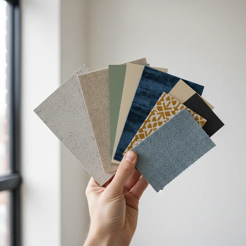 various wall finishing samples