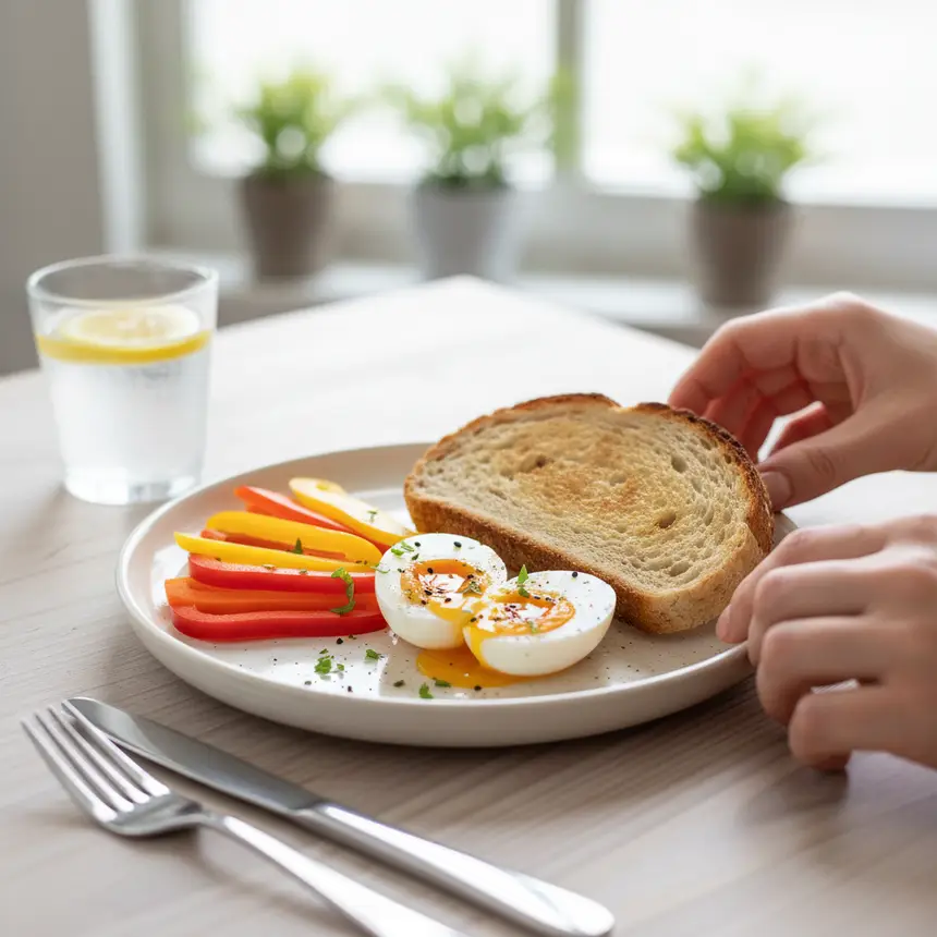 Healthy egg breakfast plate