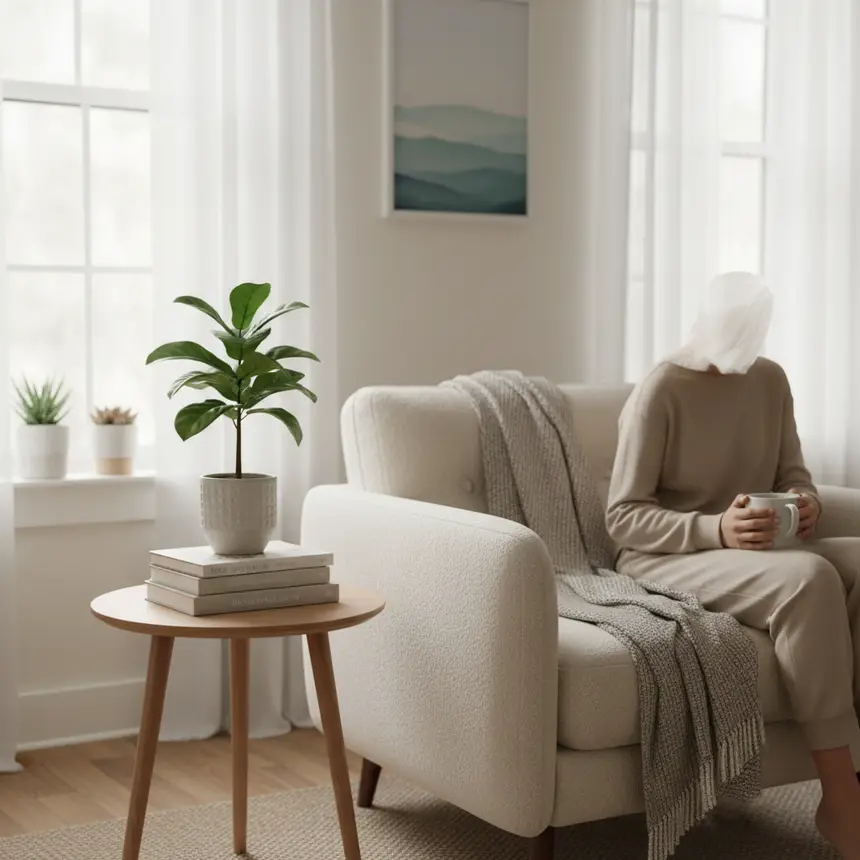 Cozy organized living room