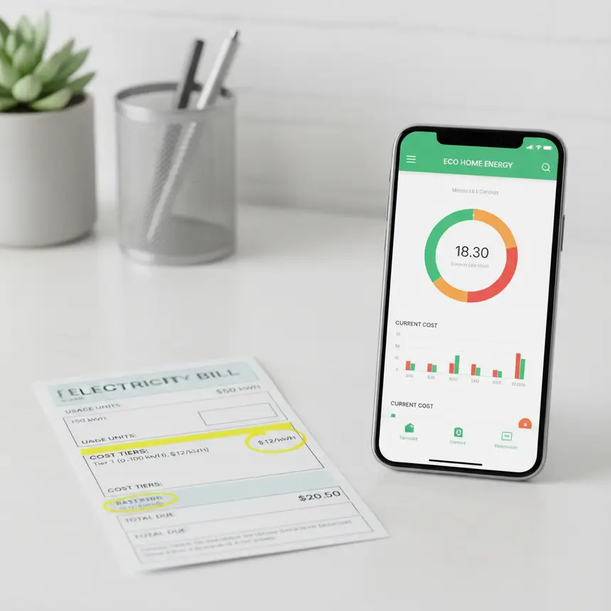 Electricity bill, energy app