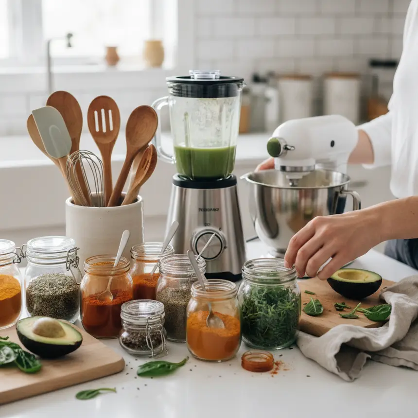 messy kitchen counter