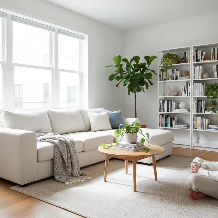 Clean and bright living room