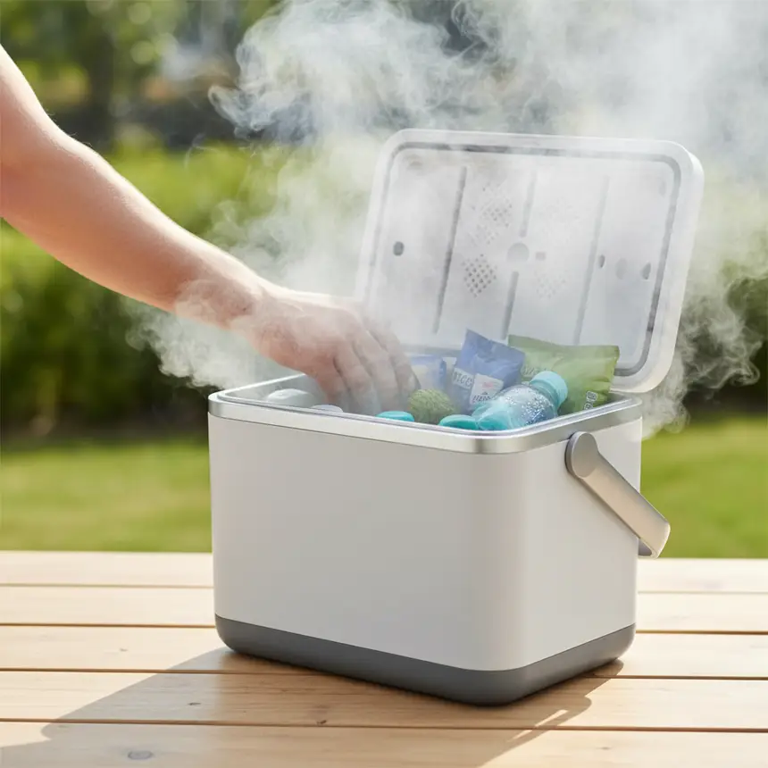 Hand opening cooler