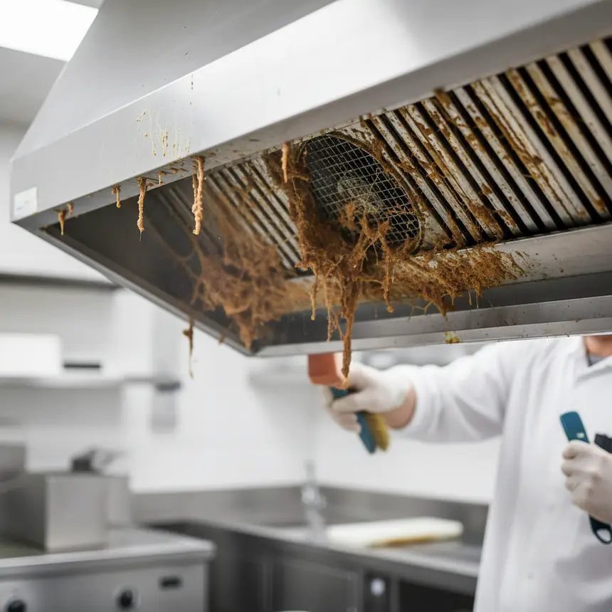 Clogged ventilation duct, poor kitchen ventilation