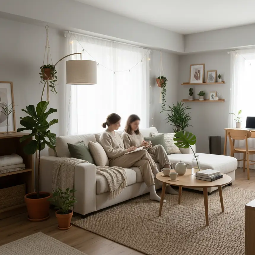 Minimalist cozy studio apartment